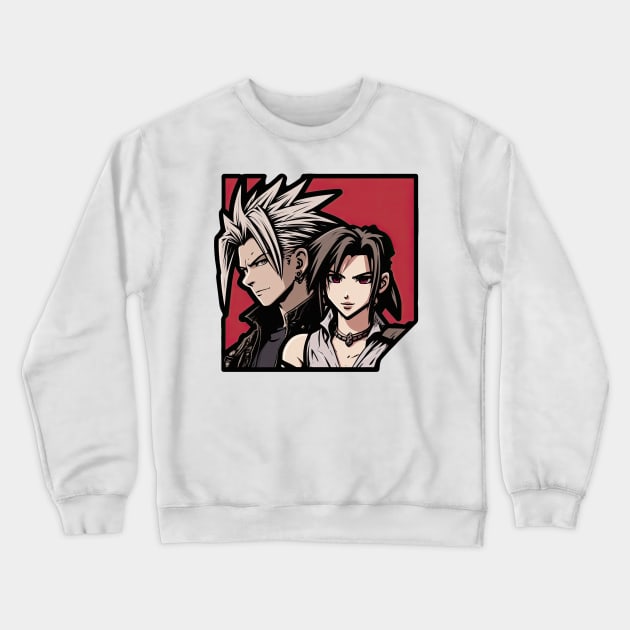 Cloud Strife and Tifa Lockhart (Final Fantasy 7) Crewneck Sweatshirt by Zalbathira